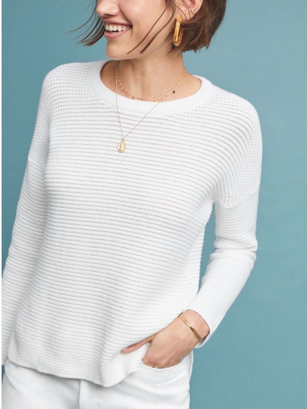 Michael Stars  Crewneck Layer in style with this waffle-knit pullover - Picture 4 of 12